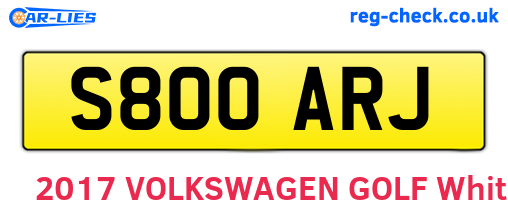 S800ARJ are the vehicle registration plates.