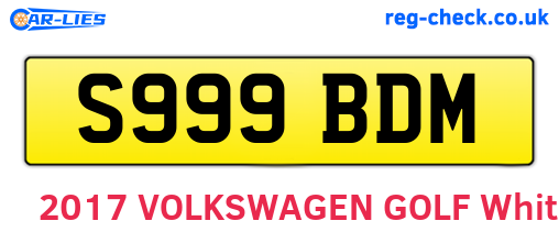 S999BDM are the vehicle registration plates.