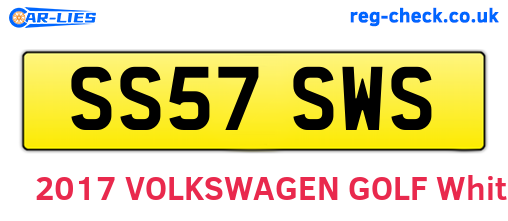 SS57SWS are the vehicle registration plates.