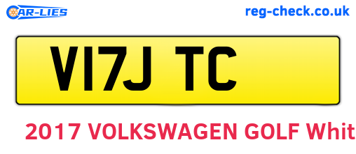 V17JTC are the vehicle registration plates.