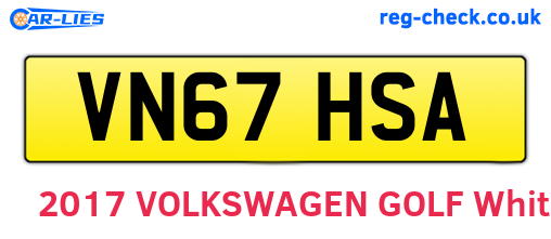 VN67HSA are the vehicle registration plates.