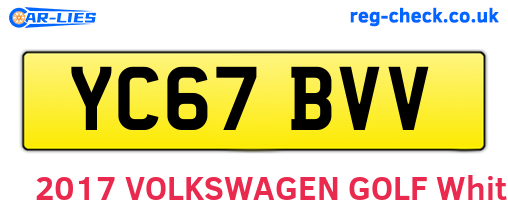 YC67BVV are the vehicle registration plates.