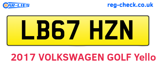 LB67HZN are the vehicle registration plates.