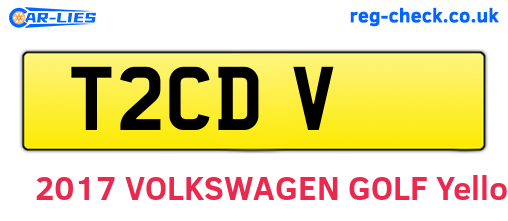 T2CDV are the vehicle registration plates.