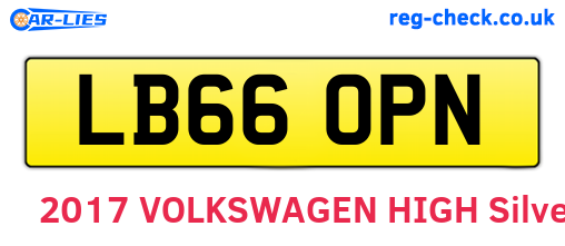 LB66OPN are the vehicle registration plates.