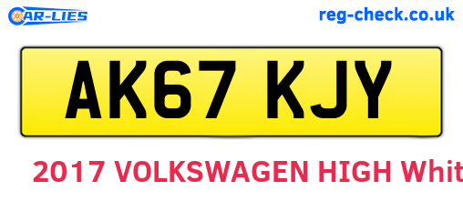AK67KJY are the vehicle registration plates.