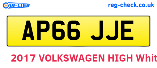 AP66JJE are the vehicle registration plates.