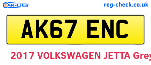 AK67ENC are the vehicle registration plates.