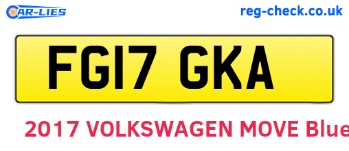FG17GKA are the vehicle registration plates.