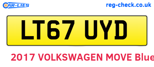 LT67UYD are the vehicle registration plates.