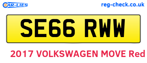 SE66RWW are the vehicle registration plates.