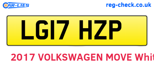 LG17HZP are the vehicle registration plates.
