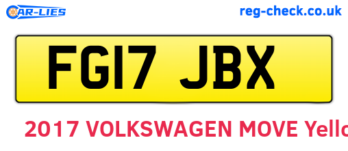 FG17JBX are the vehicle registration plates.
