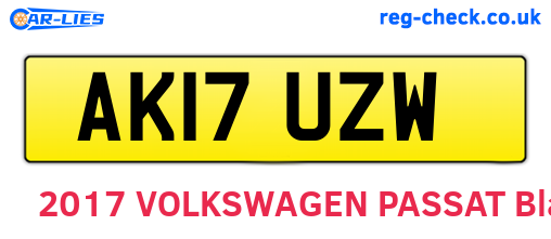AK17UZW are the vehicle registration plates.