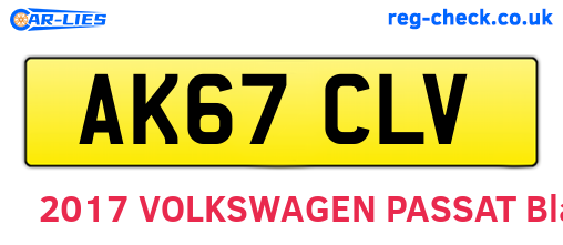 AK67CLV are the vehicle registration plates.