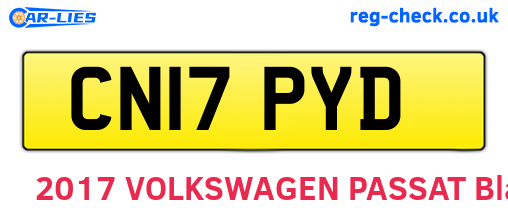 CN17PYD are the vehicle registration plates.
