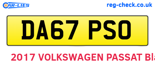 DA67PSO are the vehicle registration plates.