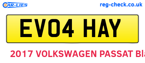 EV04HAY are the vehicle registration plates.