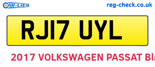 RJ17UYL are the vehicle registration plates.