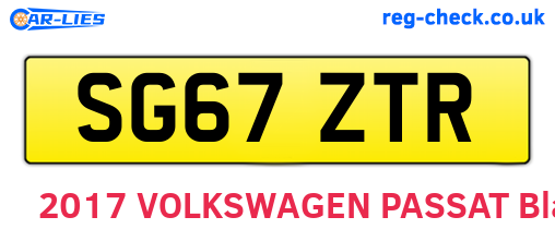 SG67ZTR are the vehicle registration plates.