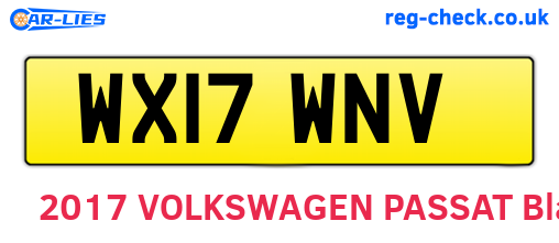 WX17WNV are the vehicle registration plates.