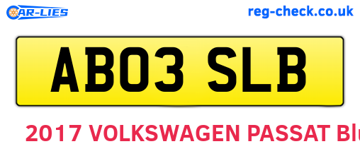 AB03SLB are the vehicle registration plates.