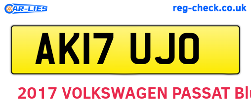 AK17UJO are the vehicle registration plates.