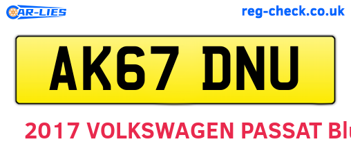 AK67DNU are the vehicle registration plates.