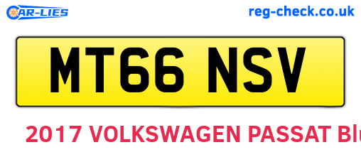 MT66NSV are the vehicle registration plates.