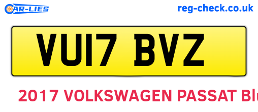 VU17BVZ are the vehicle registration plates.