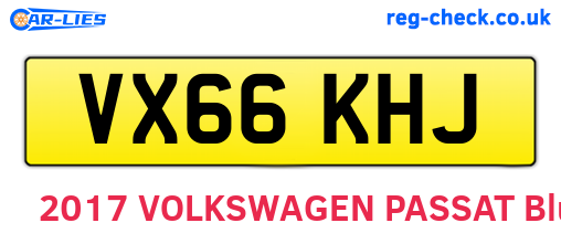 VX66KHJ are the vehicle registration plates.