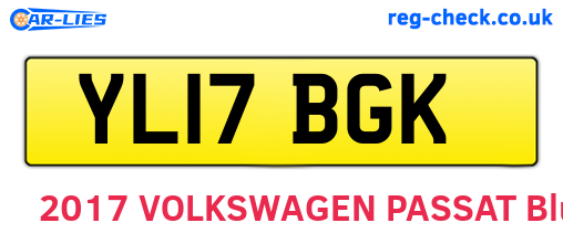 YL17BGK are the vehicle registration plates.