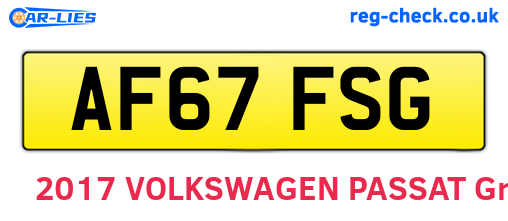AF67FSG are the vehicle registration plates.