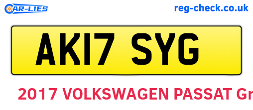 AK17SYG are the vehicle registration plates.
