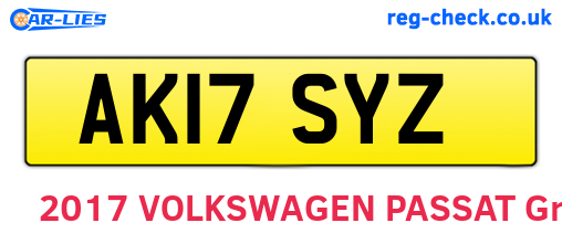 AK17SYZ are the vehicle registration plates.