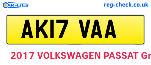 AK17VAA are the vehicle registration plates.