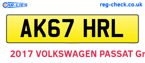AK67HRL are the vehicle registration plates.