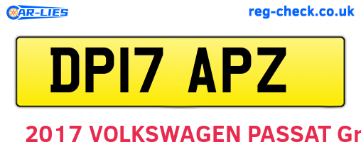 DP17APZ are the vehicle registration plates.