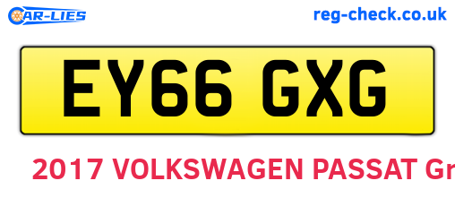 EY66GXG are the vehicle registration plates.