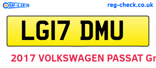 LG17DMU are the vehicle registration plates.
