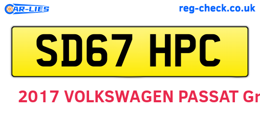 SD67HPC are the vehicle registration plates.