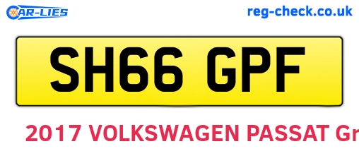 SH66GPF are the vehicle registration plates.