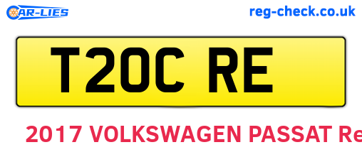 T20CRE are the vehicle registration plates.