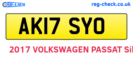 AK17SYO are the vehicle registration plates.