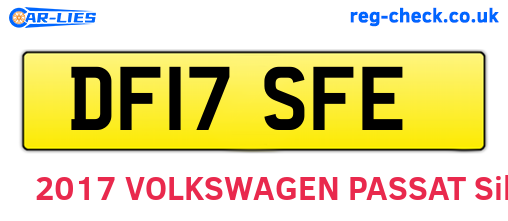 DF17SFE are the vehicle registration plates.