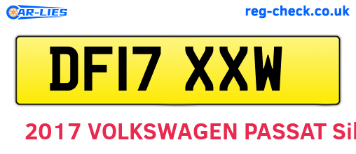 DF17XXW are the vehicle registration plates.