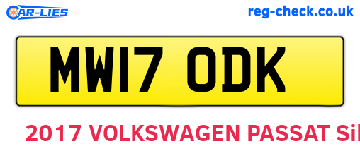 MW17ODK are the vehicle registration plates.