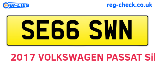 SE66SWN are the vehicle registration plates.