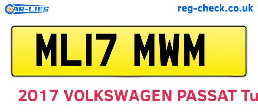 ML17MWM are the vehicle registration plates.