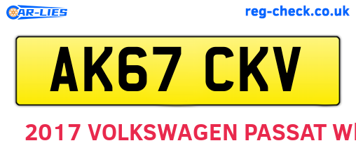 AK67CKV are the vehicle registration plates.